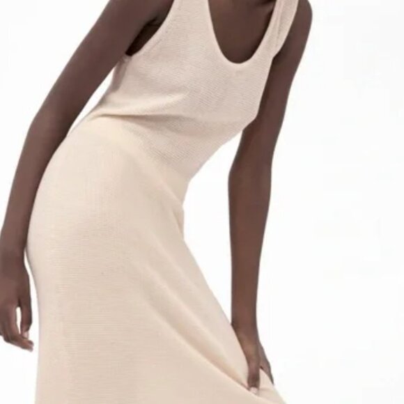 ZARA Sleeveless Waffle Weave Knit Dress SZ Medium - Picture 8 of 8